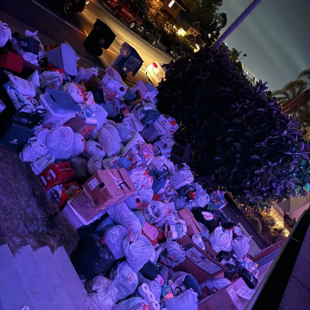 A truck packed with supplies at night, ready for delivery
